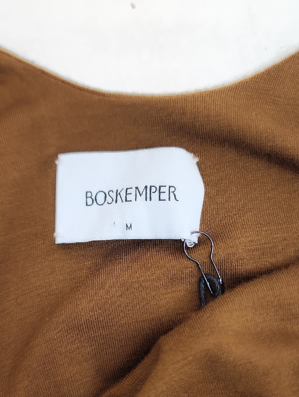 Boskemper One Shoulder Brown Bodycon Dress Stretch Minimal Size Medium — image 8 of 8